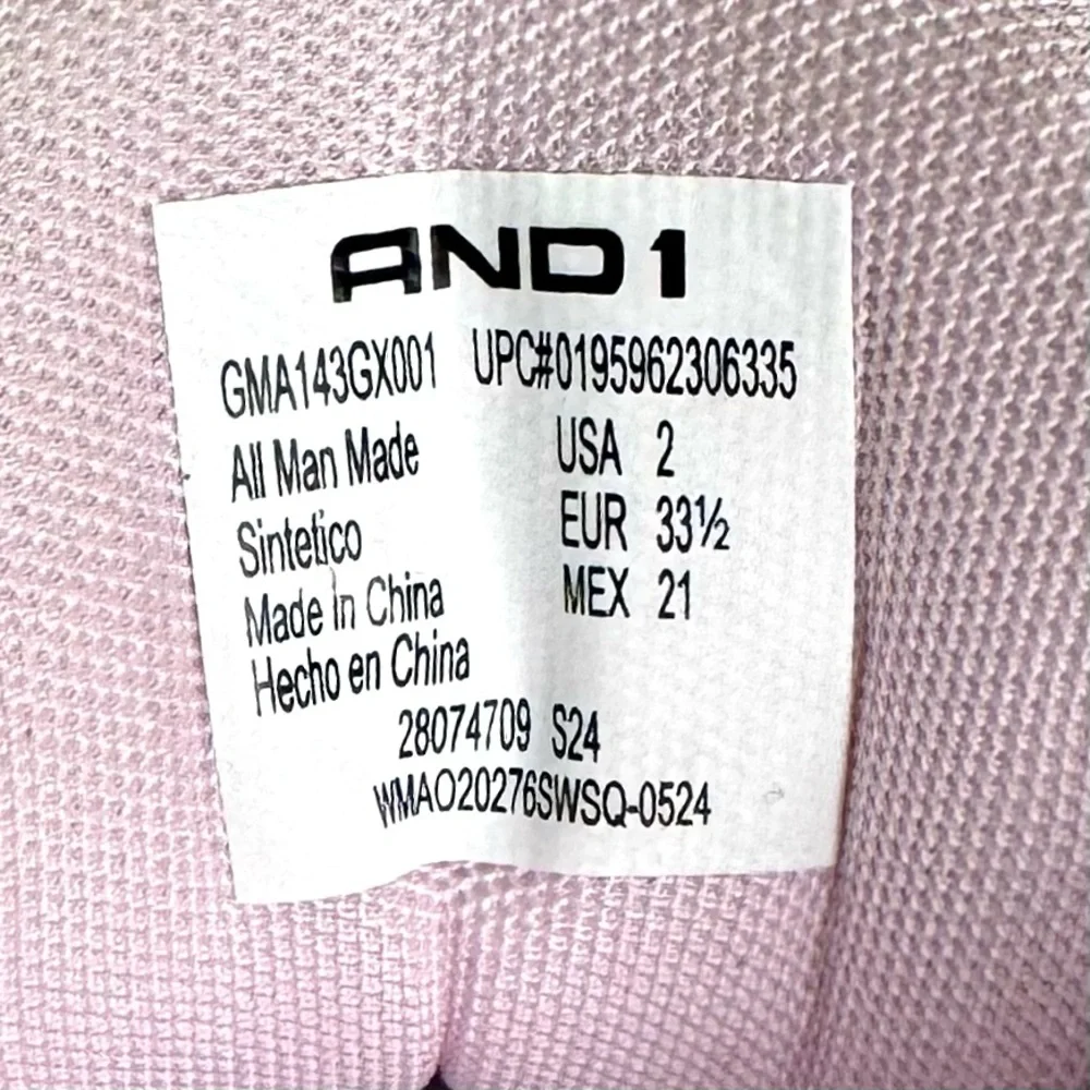 And1 big girls high-top basketball shoes, pink, gray & white - Picture 9 of 9